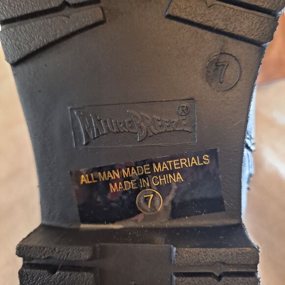 Nature Breeze Riding Boots Women's Size 7 Black Brown Faux Leather - Picture 11 of 11